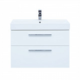 Тумба под раковину Aquanet Nova 85 белый глянец, 2 ящика 00249920