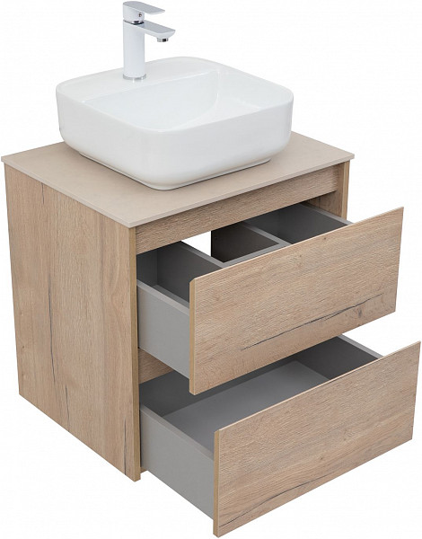 Тумба под раковину Aquanet Nova Lite 60 дуб крафт (2 ящика) 00287901