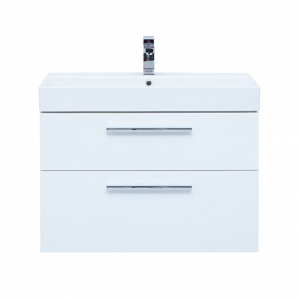 Тумба под раковину Aquanet Nova 85 белый глянец, 2 ящика 00249920