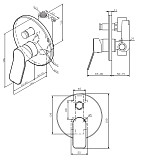 F85A45000 X-Joy, cмеситель д/ванны/душа монтируемый в стену, хром, шт.