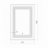 Зеркало AZARIO Магнум 605х805, черный багет, сенсорный выключатель (ФР-00001435)