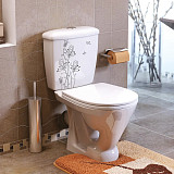 Унитаз-компакт Оскольская керамика Радуга Стандарт, тарельчатый декор, цветы