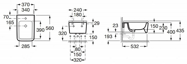 Биде Roca Inspira Square подвесное 357535000