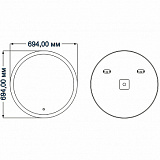 Зеркало AZARIO Silvio 700х700 влагостойкое с подсветкой и гравировкой (CS00071922)