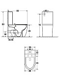 AQM1002 Унитаз напольный Rimless AQUAme c сиденьем SoftClose,  горизонтальный выпуск. 660x360x435мм