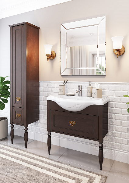 Тумба под раковину Roca America Evolution L 85 дуб тёмный шоколад ZRU9302959