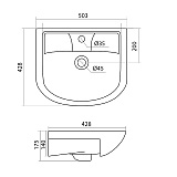 Полукруглая раковина Santek Ладога 50 1WH110256