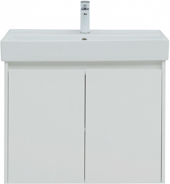Тумба под раковину Aquanet Nova Lite 75 белый глянец (2 дверцы) 00298850