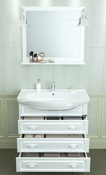 Тумба под раковину Верона 85 3 ящика напольная Санта 700117