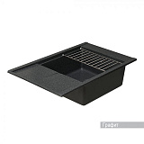 Мойка для кухни Aquaton Делия 78 прямоугольная с крылом графит 1A715132DE210