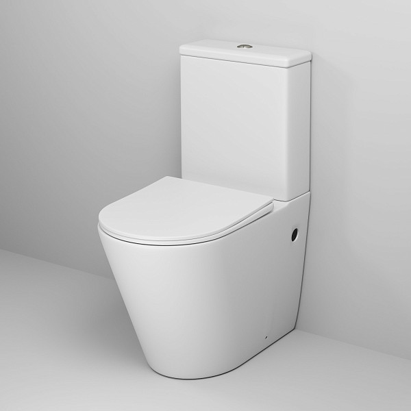 Унитаз GR-4480MS Color (620*365*810) БЕЛЫЙ МАТОВЫЙ напольный БЕЗОБОДКОВЫЙ с тонкой крышкой, 2 места