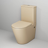 Унитаз GR-4480BEMS Color (620*365*810) БЕЖЕВЫЙ МАТОВЫЙ напольный БЕЗОБОДКОВЫЙ, 2 места