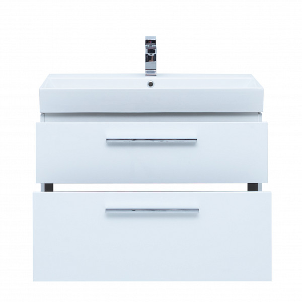 Тумба под раковину Aquanet Nova 85 белый глянец, 2 ящика 00249920