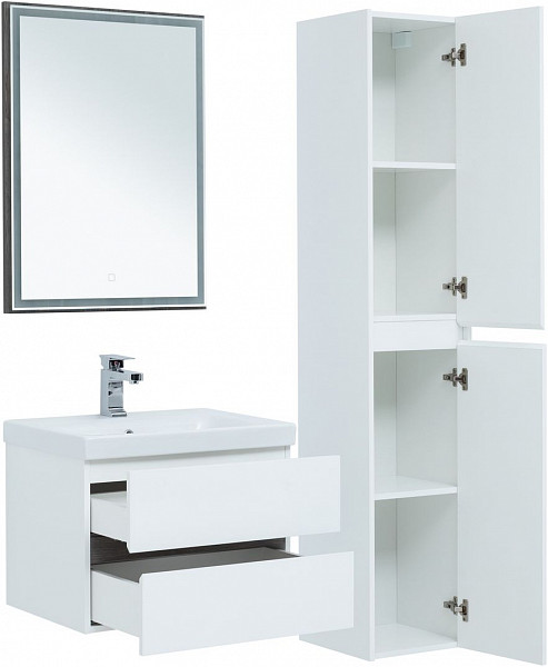 Тумба под раковину Aquanet Беркли 60 белый/дуб рошелье 00254289