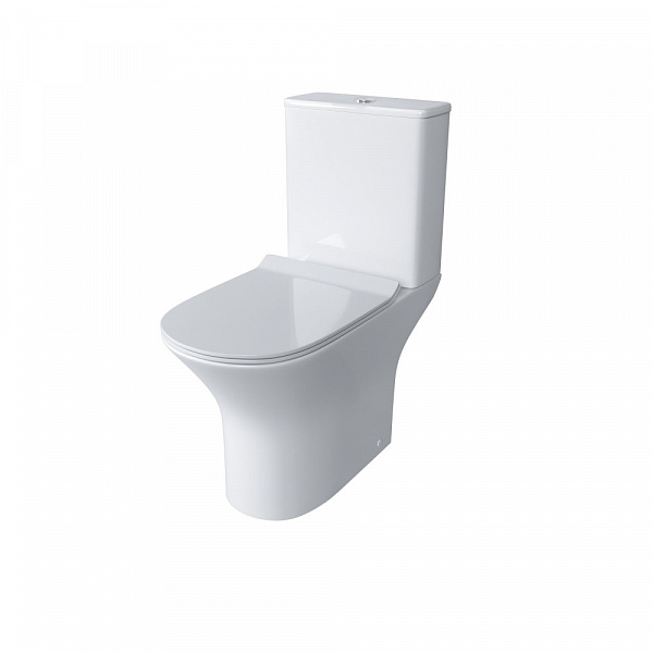 Унитаз Classic GR-4465S (650*340*790) напольный БЕЗОБОДКОВЫЙ с тонкой крышкой, 2 места