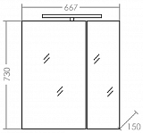 Зеркальный шкаф Стандарт 70, со светом Санта 113009