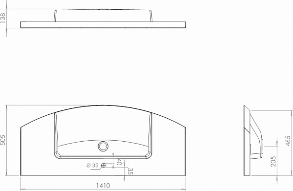 Раковина для тумбы De Aqua Лонг 140 WL 140