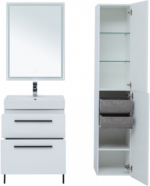 Тумба под раковину Aquanet Nova 60 белый (2 ящика) 00242279