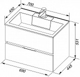 Тумба с раковиной Aquanet Алвита 70 белый 00212680