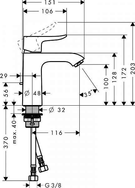 Смеситель для раковины Hansgrohe Metris 31080000