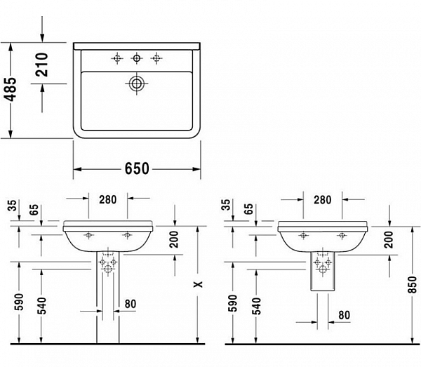 Раковина Duravit Starck 3 0300650000 65 см