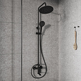 Смеситель для ванны с верхним душем, черный матовый, Rora, Milardo, RORBL4FM06