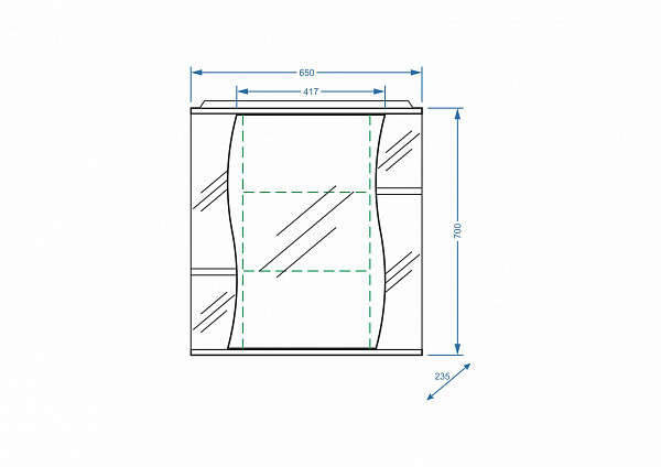 Зеркало-шкаф "Лолита 65/С", правое