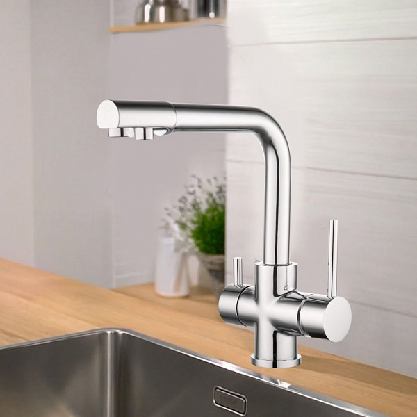 Смеситель для кухни с подключением питьевой воды Bravat Palace F729261CP-RUS
