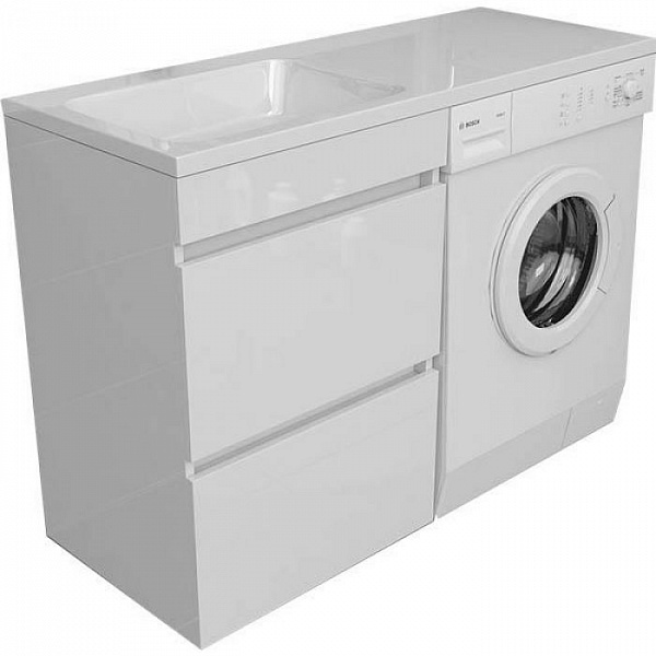 Тумба Emmy Джерси 60х86 с раковиной над стиральной машиной Камилла 1200