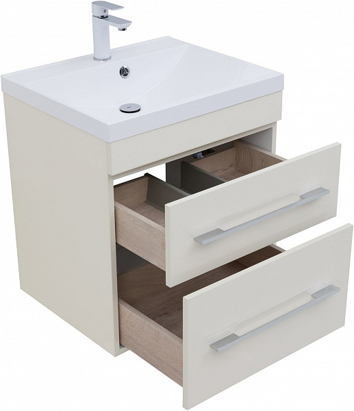 Тумба под раковину Aquanet Верона 60 крем (2 ящика) 00304537