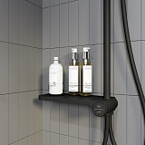 Душевой гарнитур с верхней лейкой, черный матовый, Ray, IDDIS, RAYMS3Fi76