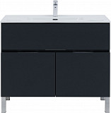 Тумба под раковину Aquanet Алвита New 100 1 ящик, 2 дверцы, антрацит 00277555
