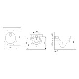 DX35C1700SC Skyline унитаз подвесной безободковый с сиденьем микролифт
