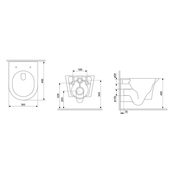 DX35C1700SC Skyline унитаз подвесной безободковый с сиденьем микролифт