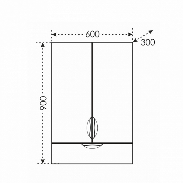 Подвесной шкаф над стиральной машиной Родос 60/90 Санта 406003
