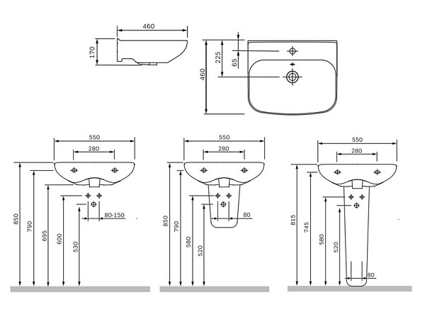 C804221WH Like раковина 55см