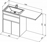 Тумба под раковину Aquanet Токио 68 белый (напольная, 1 ящик, 2 дверцы) 00237746