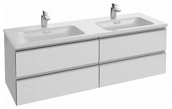 Двойная подвесная раковина-столешница для установки на мебель Jacob Delafon Vox  140х46 см EXAA112-Z-00