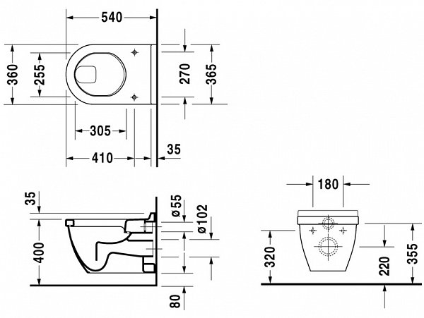 Унитаз Duravit Starck 3 2201090000 подвесной