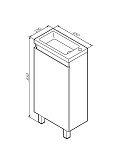 M85AFSX0451WG X-Joy, База под раковину, напольная, 45 см, 1 дверца, белый глянец