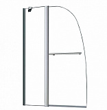 Шторка для ванны Azario BOSTON 100*140 с поручнем, хром, прозрачное стекло 6 мм. (AZ-142TB)