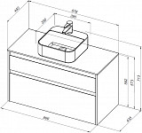 Тумба под раковину Aquanet Nova Lite 100 белый (2 ящика) 00242581