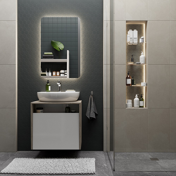 Тумба Kerama Marazzi PRO подвесная 1 ящик 60, белая глянцевая