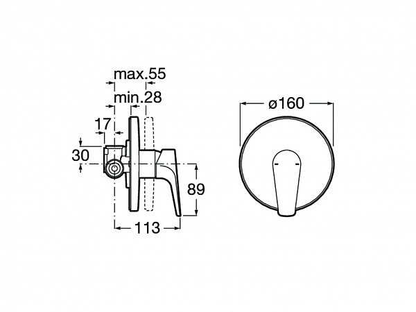 Смеситель Roca Atlas для душа скрытого монтажа, 5A2290C00