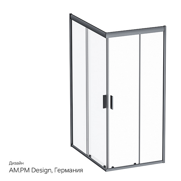 W90G-404-120290-BT Gem Twin Slide 120x90. Душевое ограждение,120x90, профиль черный мат., стекло про