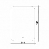 Зеркало AZARIO Паллада 685х915, сенсорный выключатель