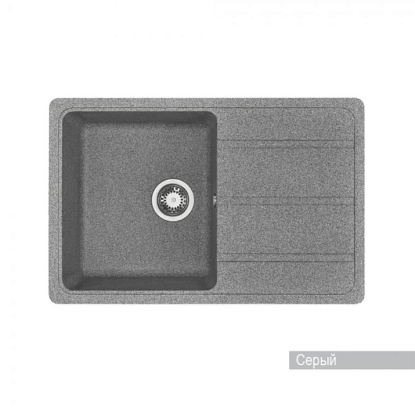 Мойка для кухни Aquaton Аманда прямоугольная с крылом серая 1A712832AD230