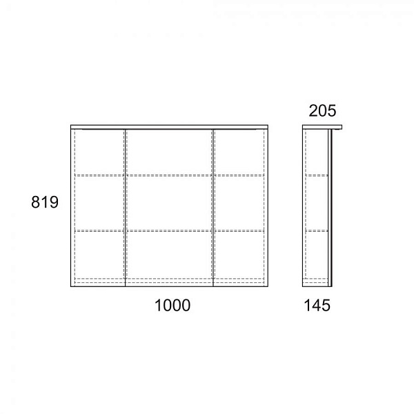 Зеркальный шкаф Malaren 100 с LED подсветкой