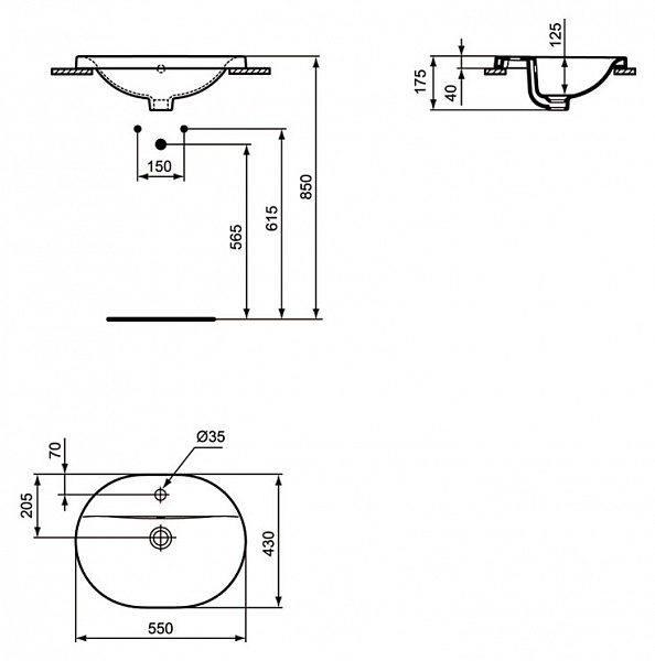 Раковина Ideal Standard Connect 55 см E503901