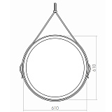 Зеркало AZARIO Капитан D610 бесконтактный сенсор, черн кожа (LED-00002476)